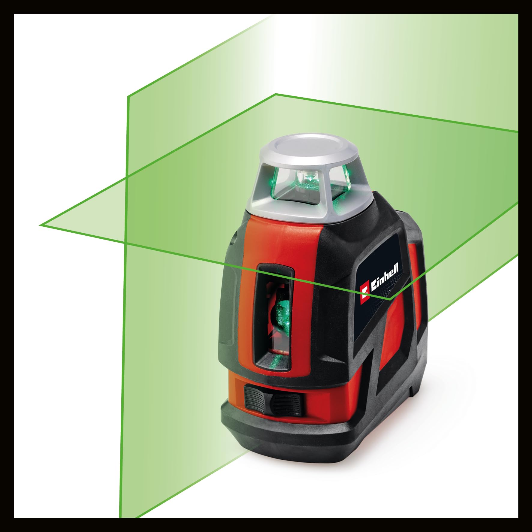 Einhell TC-LL 360 G: Laser incrociato auto-livellante con linee laser verdi, livello digitale, supporto per muro e borsa