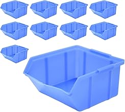 10 recipientes apilables colgantes para tiendas, pasatiempos, llave inglesa, destornilladores, color azul
