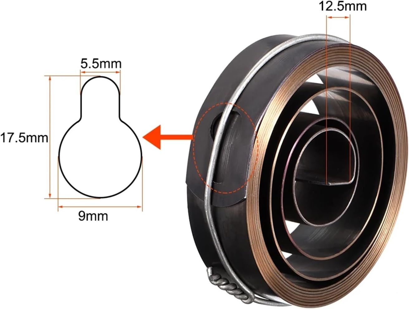 1Pcs Drill Press Spring Quill Spring Feed Coil Spring Assembly Blackening Inner Hook 1800mm 68x19x1mm/68x19x0.7mm(68x19x0.7mm)