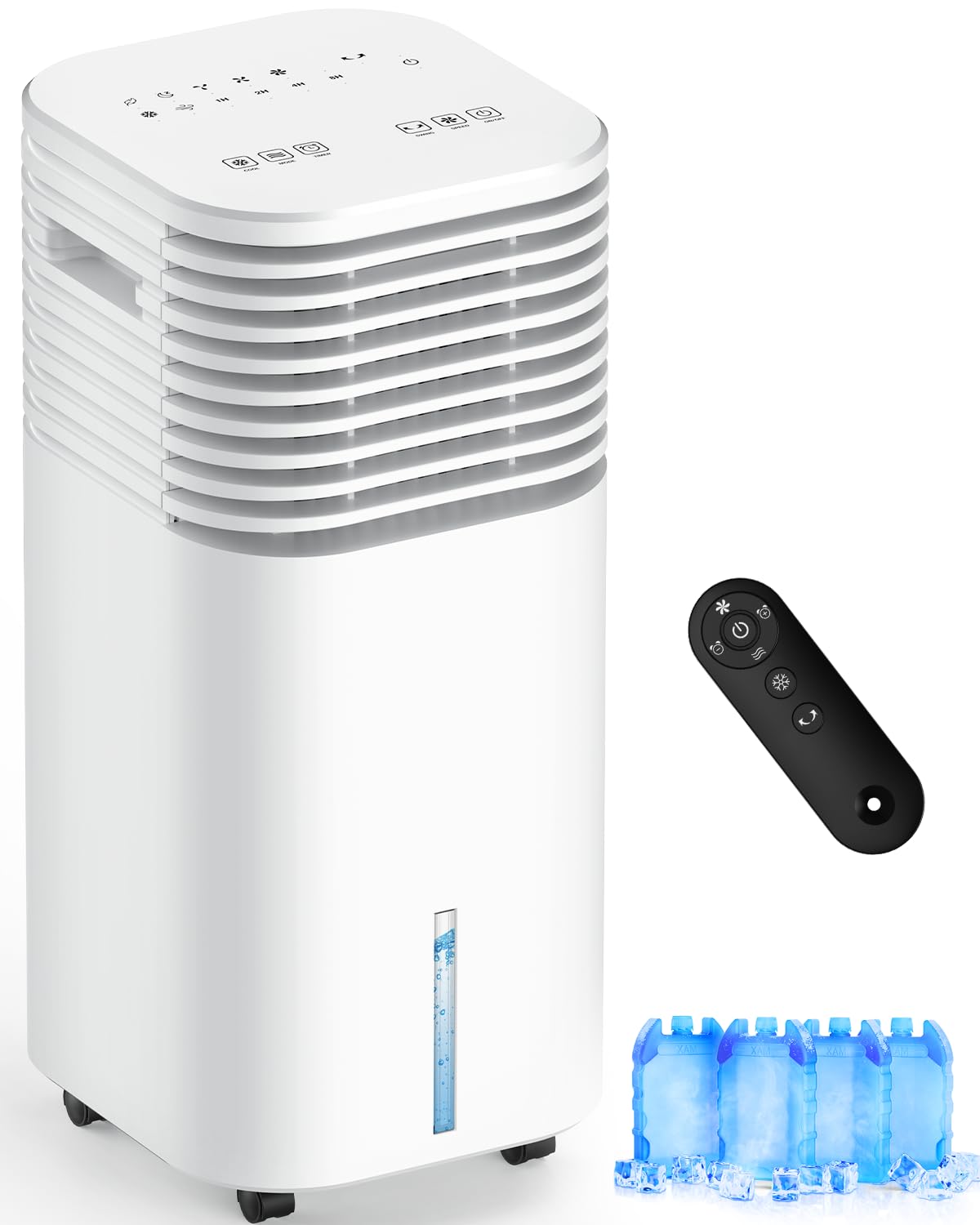 Windowless Air Conditioner Portable 1800CFM w/4 Modes&amp;3 Speeds, 15H Timer, 3 Gal Tank for 24H Cooling 600Sq.Ft, 120°Swing Swamp Cooler Air Conditioner, Evaporative Air Cooler No Hose for Room