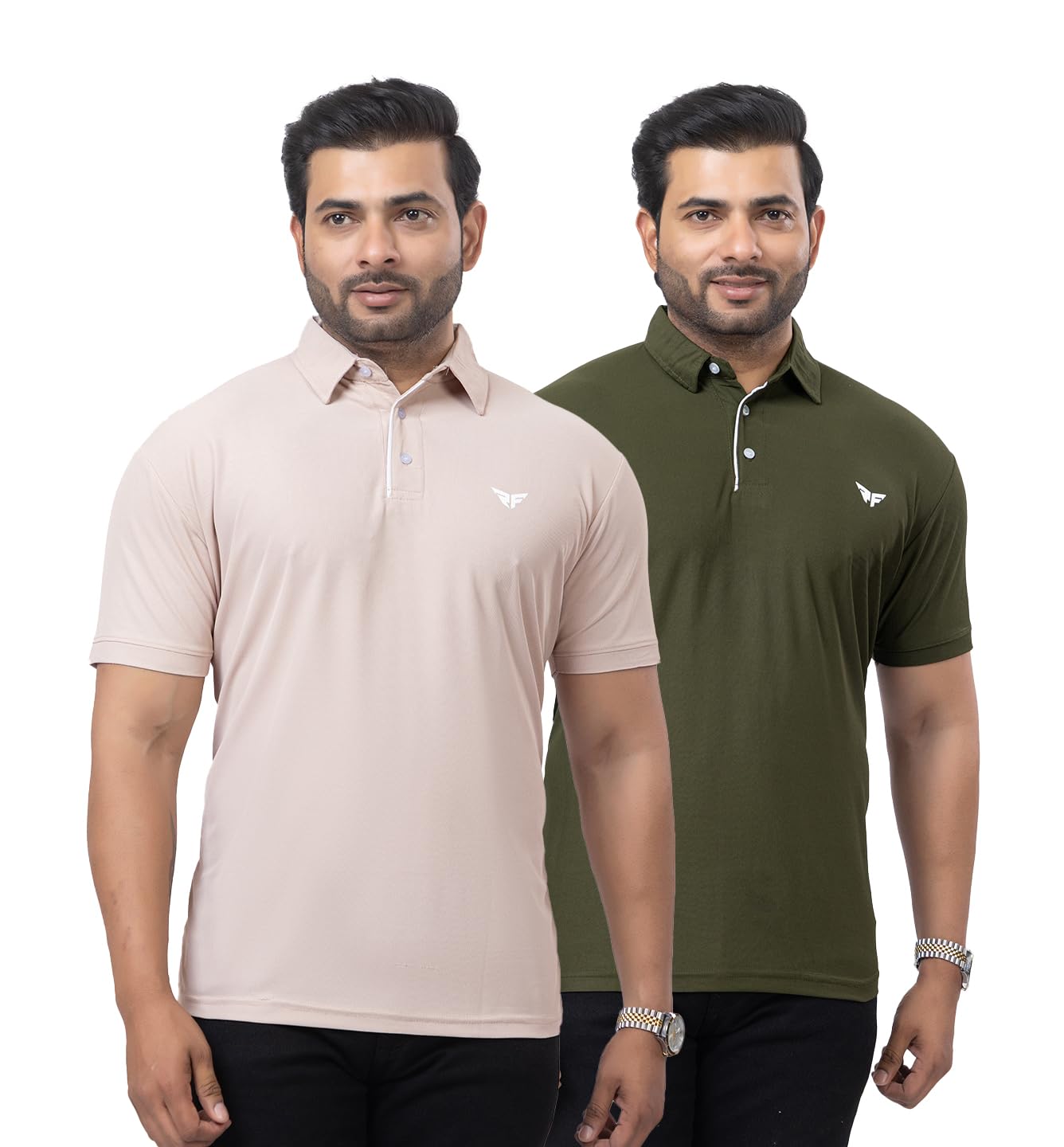 redfort Summer Wear Casual Wear Regular Fit Collar Neck Plain Half Sleeve Breathable and Comfortable Soft Solid Polo Combo T-Shirt for Men's (SP-1-2pcs Combo)-picture-43