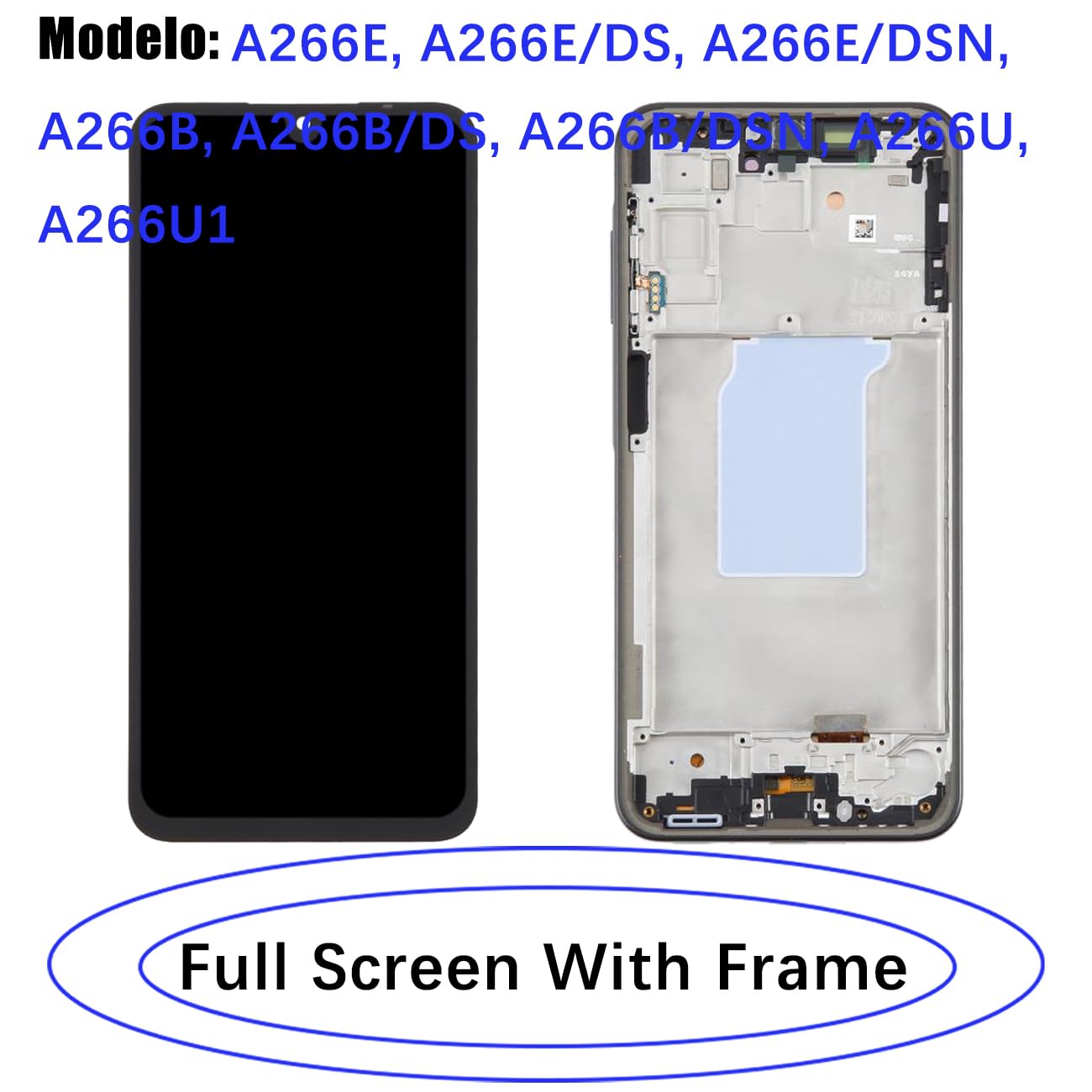 Display LCD per Samsung Galaxy A26 5G A266E A266B A266U TFT LCD Schermo di Ricambio Assembly Kit di Riparazione (Blu con Telaio, Senza Impronta Digitale)