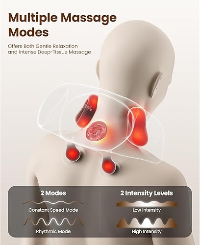 Miniatura 4 de BOB AND BRAD iNeck Pro Masajeador inalámbrico de cuello y hombros con calor, tejido profundo 4D Shiatsu masajeador de espalda para aliviar el dolor