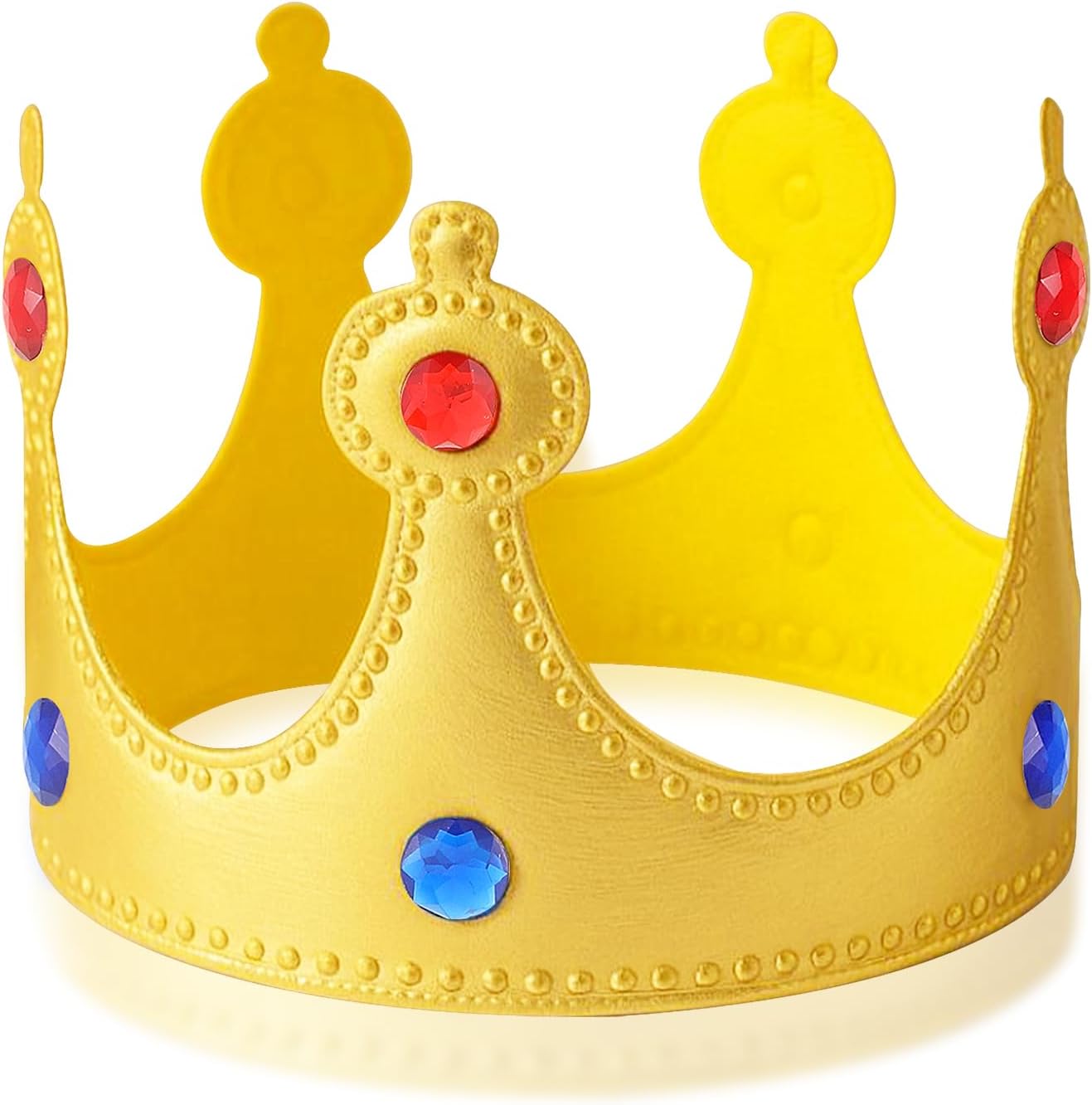 Birthday King Crowns, Adjustable Golden King Crown Delicate Prince Birthday Crown Hat with Gems for Party Supplies