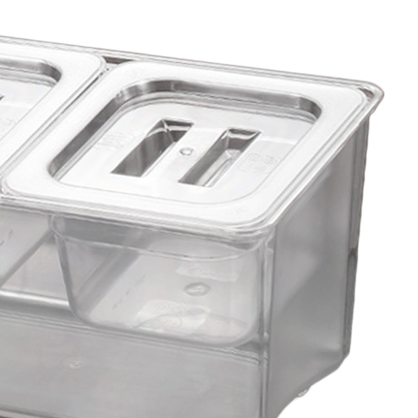 perfk Contenitore per condimenti refrigerati per Piccoli ingredienti Contenitori Rimovibili Scatola per condimenti visibile per Negozio di tè al Latte, 2 Scomparti