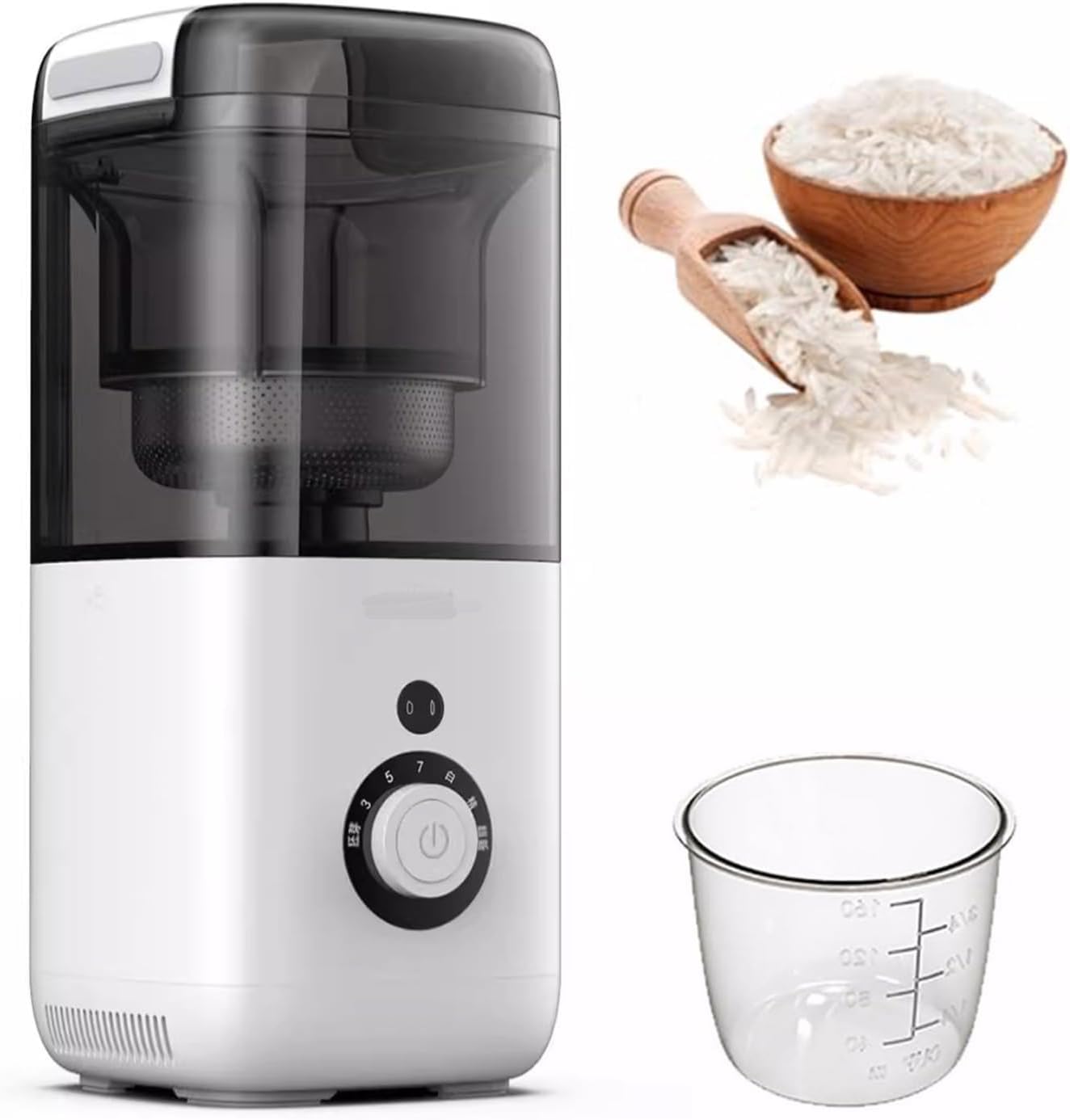 Electric Rice Bran Separator, 480ml Capacity, Automatic Milling Machine with 7 Gears Accuracy, Produces in 3 Minutes