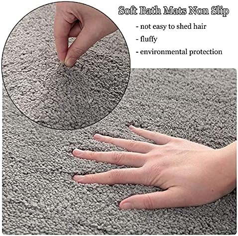 Corner Bath Mat for Hotel Toilet Tub,Semi-Circular Shower Mat Absorbent Microfiber Bathroom Rug,Fan-Shaped Foot Mat with Non Slip Bottom