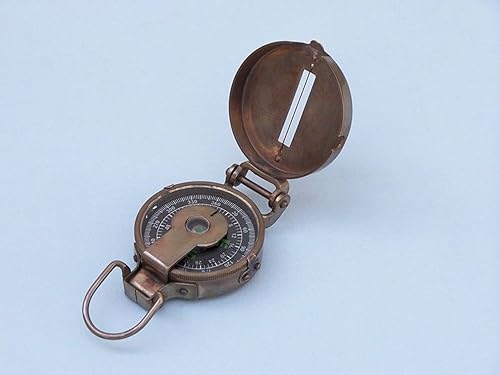 Miniatura 7 de Hampton Nautical 3xglass-101 Brújula de mano vintage de latón antiguo de 4 pulgadas