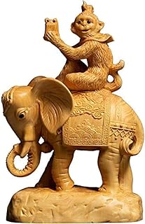 Crafts Sculpture, Ornament,Desktop Sculpture Elephant Sculpture Animals Boxwood Furnishing Carving Crafts Statue Decoration Fenghou Art Collection