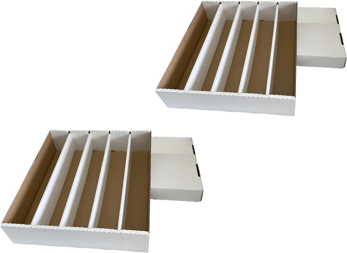 Paquete de 2 • Caja de almacenamiento de tarjetas coleccionables de 5 filas y 5000 unidades • Marca Woodhaven Trading Firm