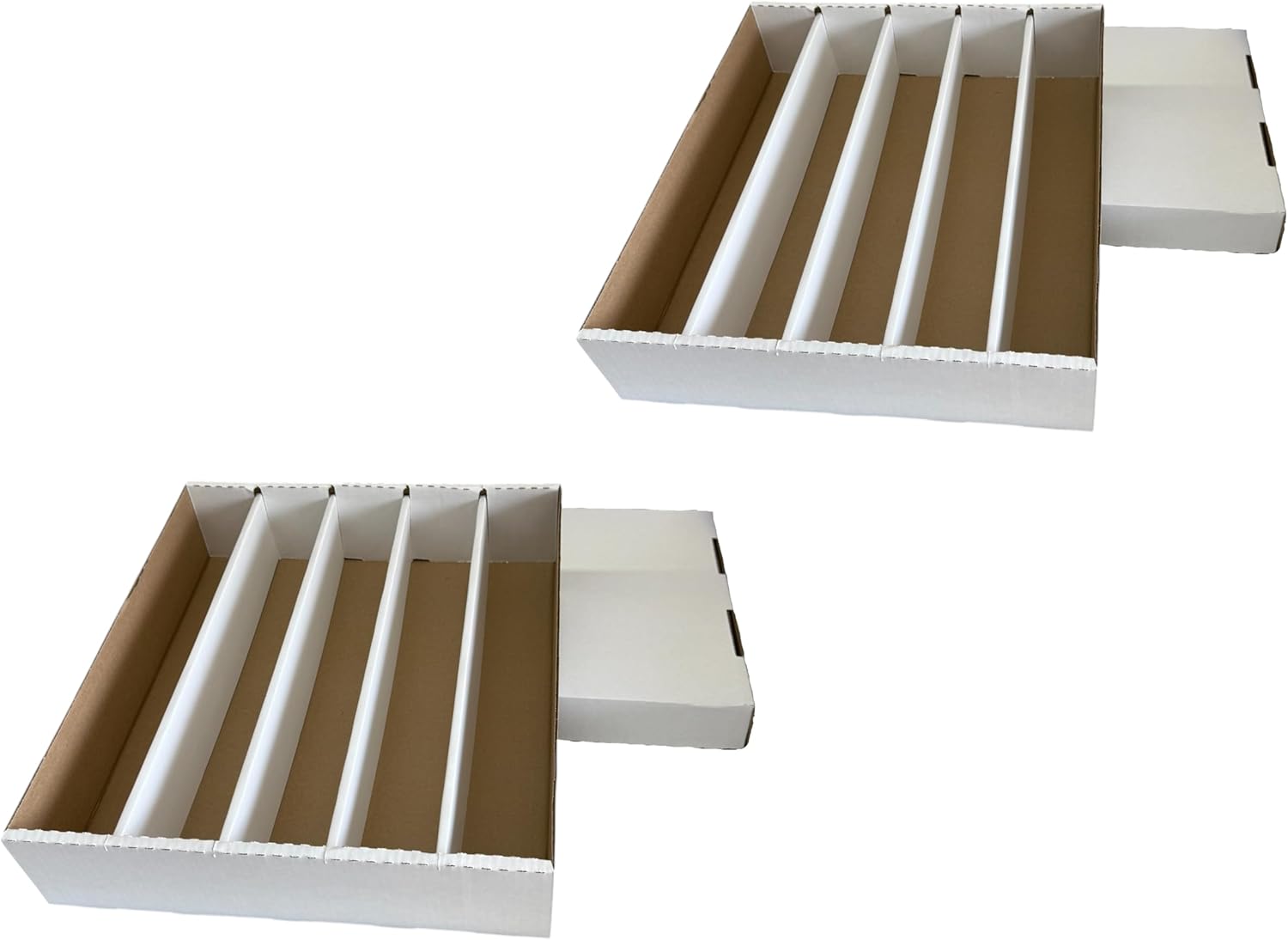 2-Pack • 5000 Count 5-Row Trading Card Storage Box • Woodhaven Trading Firm Brand