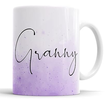 Faithful Prints Granny Mug Watercolour Mugs for Granny, Friend Present, Family, Birthday Gift, Christmas