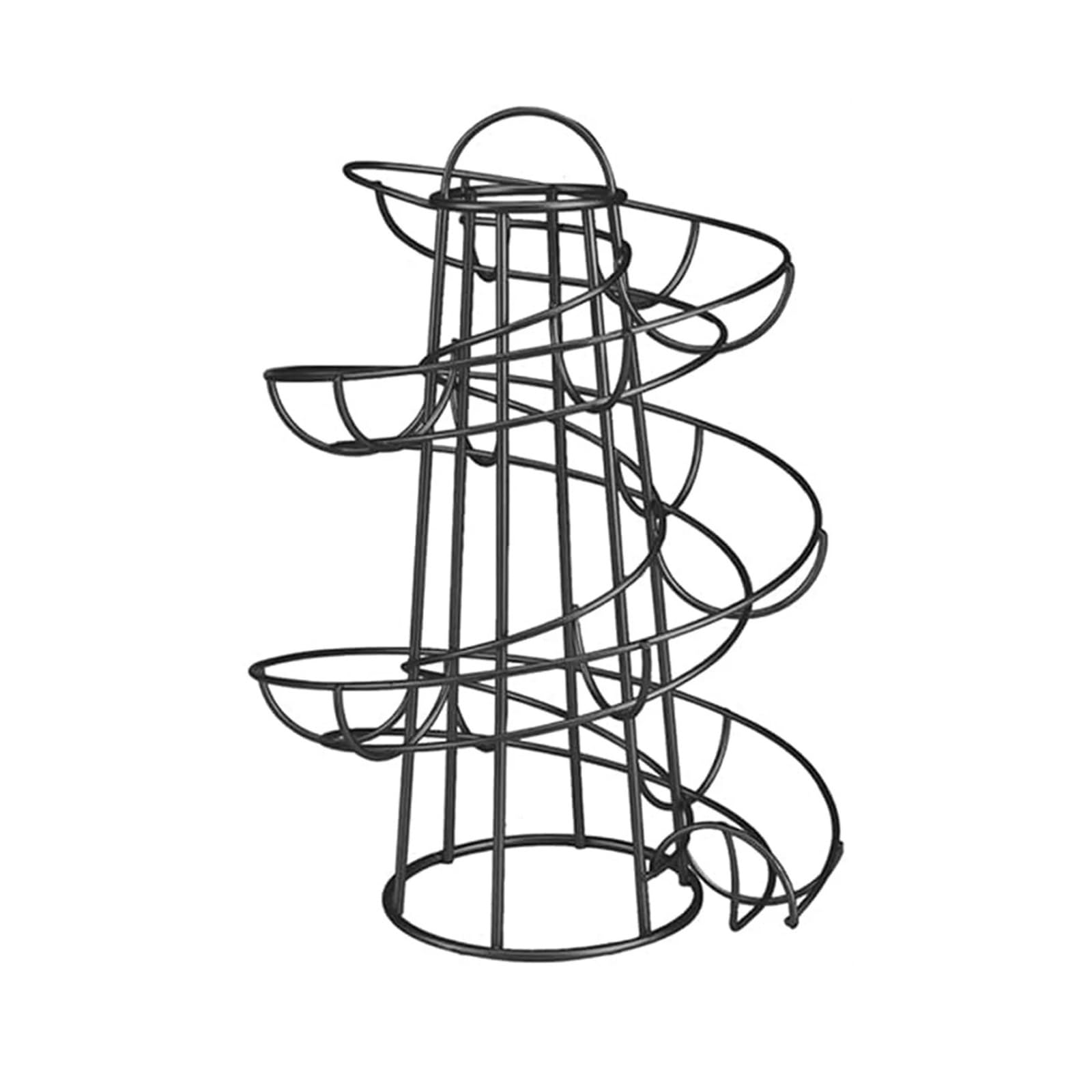 HXPFVCBHS Spiral Egg Rack Wrought Iron Egg Stand Multi-functional Egg Display Rack Spiral Egg Skelter Dispenser For Kitchen Countertop(Black)
