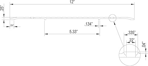 Miniatura 2 de Umbral de aluminio de alta calidad de 12 pulgadas de ancho (48 pulgadas, plateado) - extrusión de una sola pieza