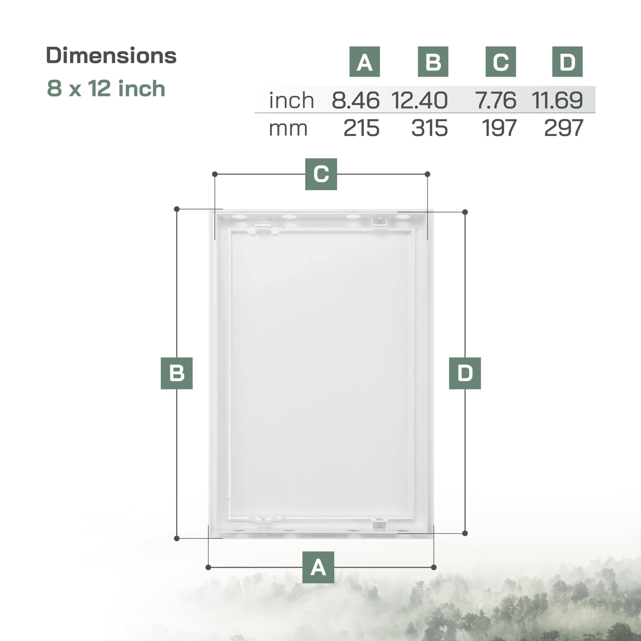 Vent Systems 8" x 12" Inch / 200 x 300 mm White Plastic Plumbing Access Panel - Image 2