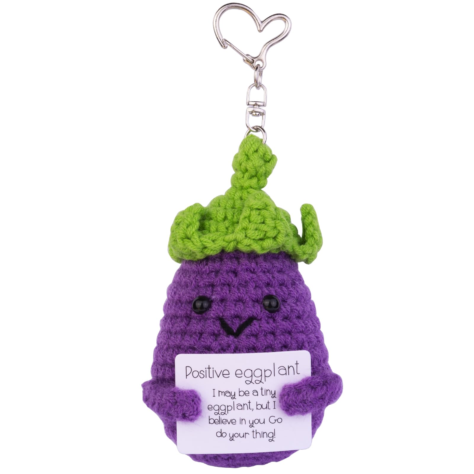 MuMyerFunny Positive Crochet Potato Keychain Handmade Emotional Support Knitted Wool Potato Doll Keychain Gift for Bag Charm(K11)