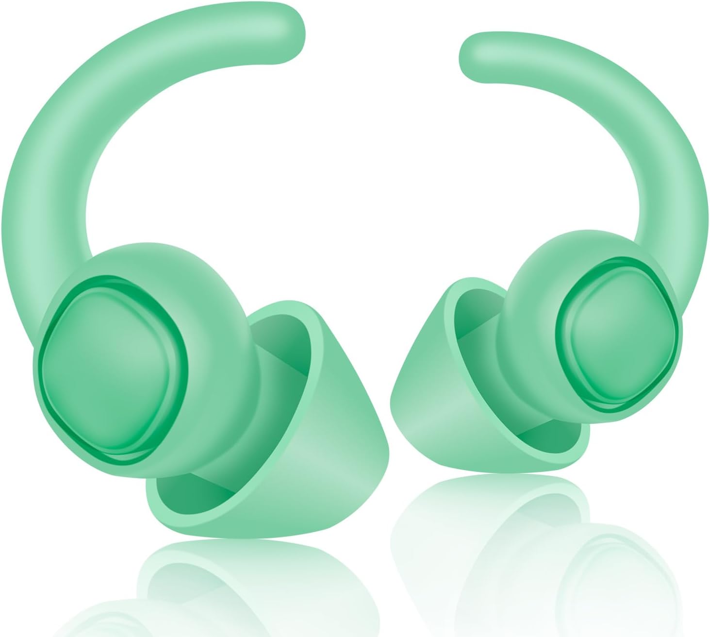 TrelaCo 100 Pairs Ear Plugs Bulk, NRR 29dB Reusable Silicone Ear Plugs with Plastic