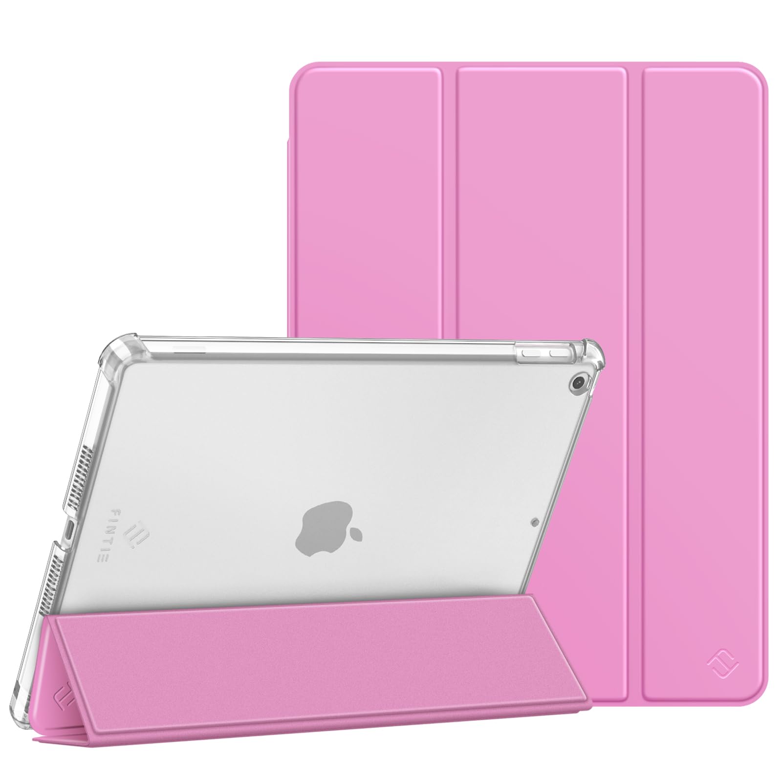 Fintie Hülle für iPad 9. Generation 2021/8. Gen 2020/7. Gen 2019 10.2 Zoll mit Stifthalter, ultradünne leichte Schutzhülle mit transparenter Rückseite und Auto Schlaf/Wach Funktion, Lilac Rosa
