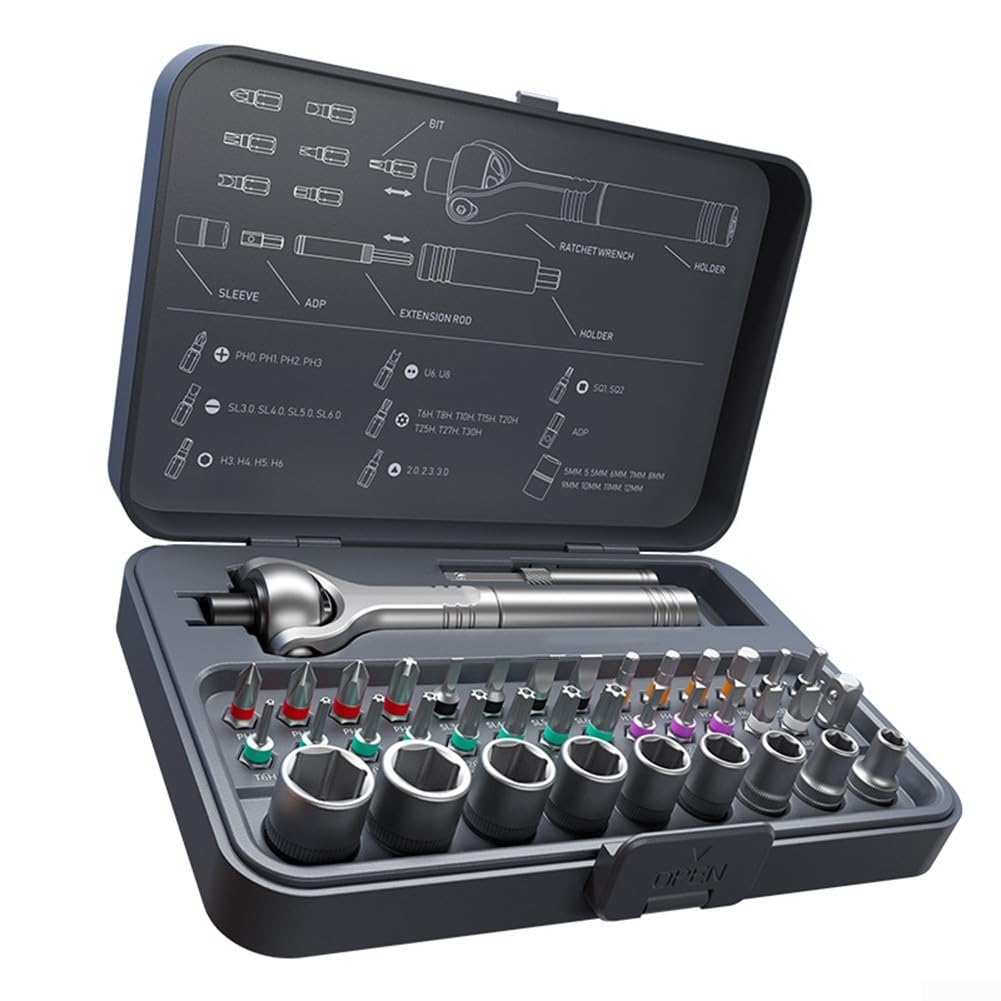 Juego de destornilladores con trinquete para reparar electrónica y laptop en casa
