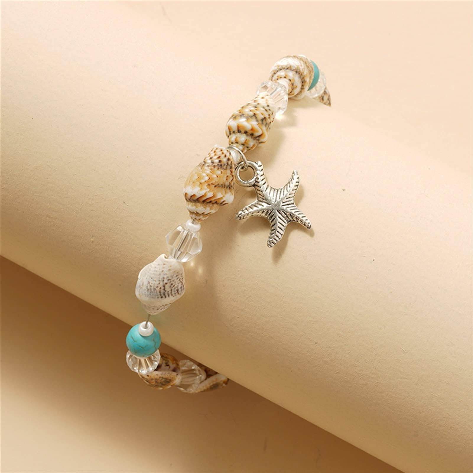 Pulseras De Tobillo Tobilleras Joyería Tobillera De Concha Cuentas De Arroz Perla De Cristal Océano Estrella De Mar Tobillera Joyería De Señora Tobilleras Ajustables Tobilleras De Mujer
