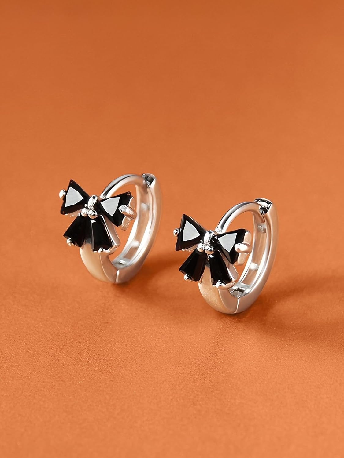 Solid 925 Sterling Silver Bow Hoop Earrings Ribbon Earrings for Women Bowknot Hoop Earrings Huggie Cute Earrings Christmas Gift Jewelry - Image 4