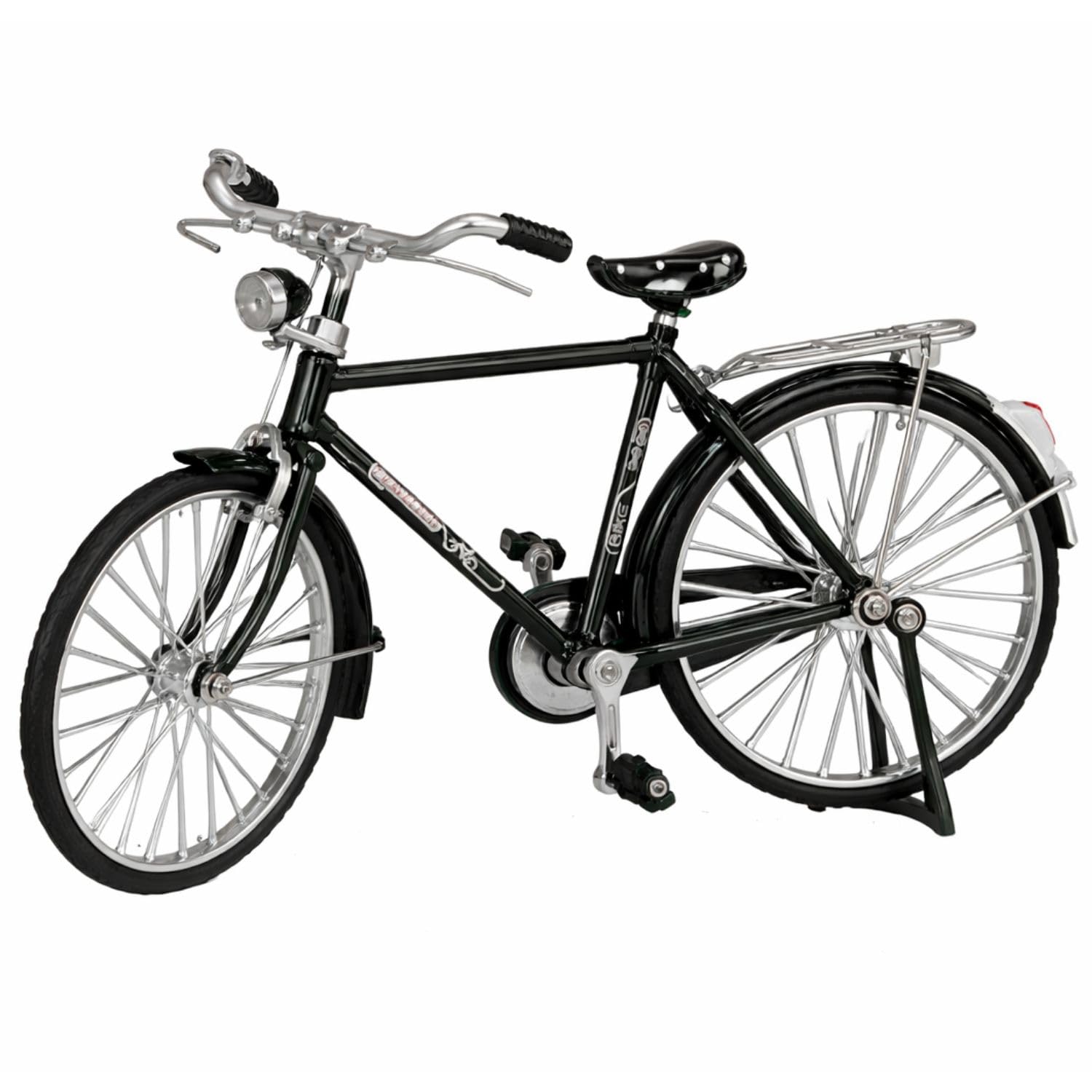 FunBlast Vintage Mini Metal Bicycle – 1:18 Die-Cast Realistic Bicycle Model with Briefcase and Pump, Retro Alloy Classical Cycle Toy for Desktop Ornament, Home Décor, Scene Model (Black)-image-31