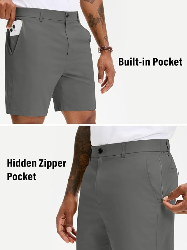 JEMLDL Men's 7" Golf Dress Shorts Dark Gray Medium by JEMLDL - Used condition - Image 5