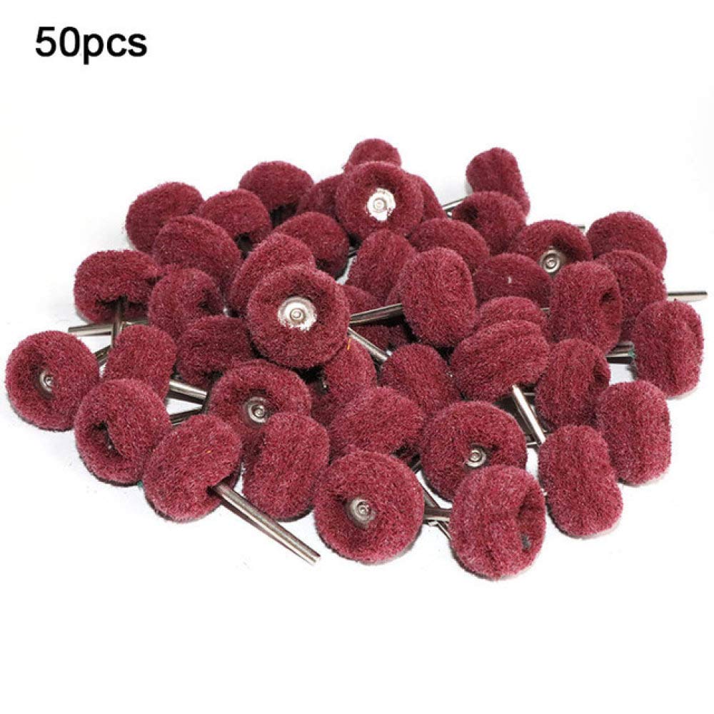 Filc do tarczy polerskiej 50 sztuk Mini szczotka Podkładka do szorowania Koło ścierne Włókno nylonowe Szlifowanie Głowica szlifierska Polerowanie Tarcza polerska(Red)