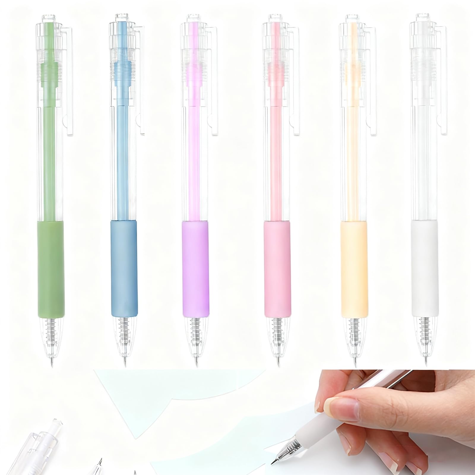6 Unidades Bolígrafo Cutter de Precisión Retráctil - Cuchillo de Manualidades para Scrapbooking y Proyectos DIY con Empuñadura Antideslizante