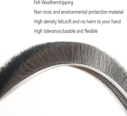 Miniatura 3 de Burlete autoadhesivo de 32.8 pies de largo x 0.35 pulgadas de ancho x 0.2 pulgadas de alto, color gris, para puerta, ventana, resistente a la