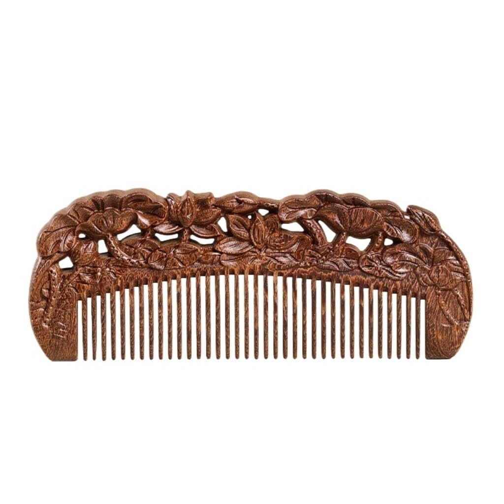Peruka Grzebień Solid Wood Fine Tooth Styling Comb Men's Beard Groomer for Detangling and Styling Wet or Dry Curly, Thin, Thick, Wavy or Straight Hair Duże grzebienie do włosów