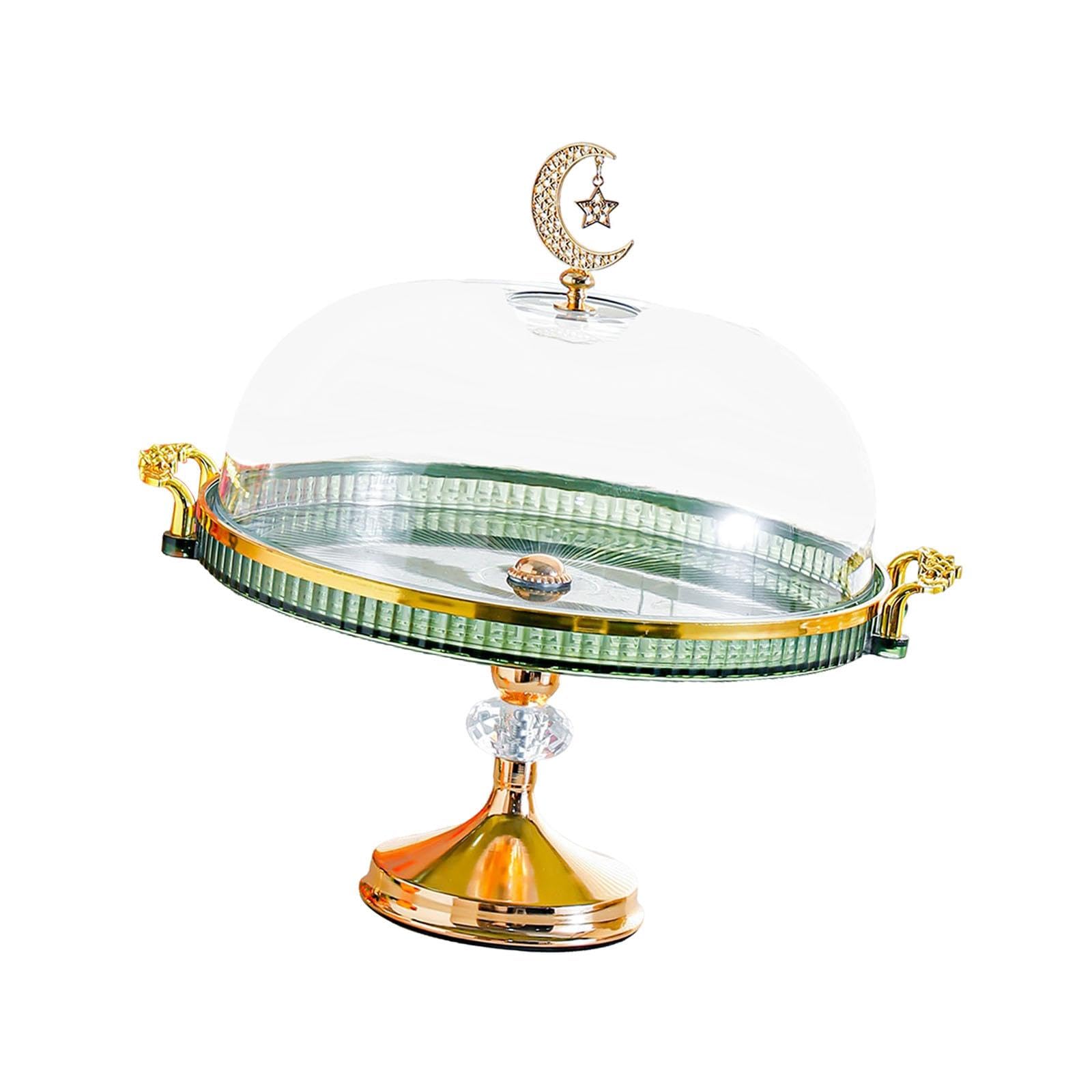 Présentoir à Gâteaux avec Couvercle, Support à Gâteaux, Cloche à Gâteaux, Plat de Service En PP Facile D'entretien avec Une Poignée Luxueuse pour, Vert