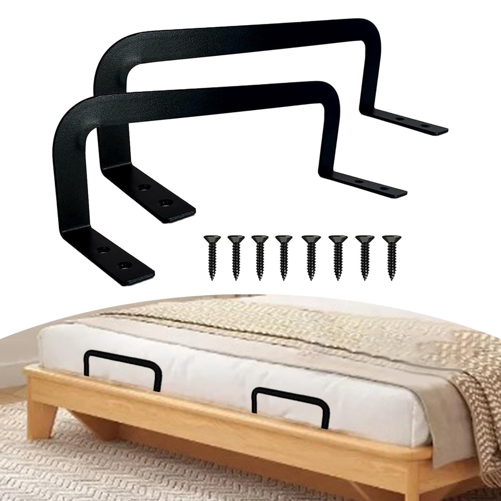 MagiDeal Barre De Retenue De Matelas, Bouchon Coulissant, Large Applicabilité, Pince En Métal En Place, Support De Matelas Pour Cadres De Lit En Bois