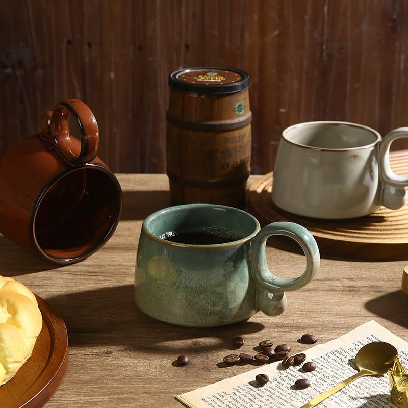 Taza de café de cerámica con cuchara mezcladora miniatura 5