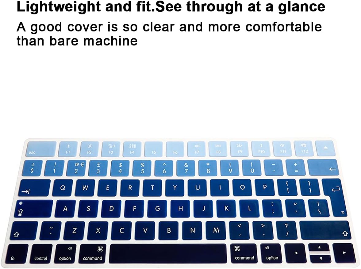 XHLWZR EU/UK English Language Silicone Keyboard Cover Skin for iMac Magic Keyboard and Magic Keyboard 2(U.S Version - Image 5