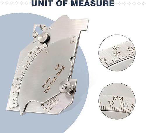 Miniatura 2 de WeldingStop Medidor de leva de puente Soldadura Medidor de garganta de filete de soldadura MG-8 para inspección de juntas de soldadura de superficie