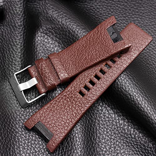 Correas de muñeca negras 32 * 17mm con acabado artesanal para relojes DZ4247 7