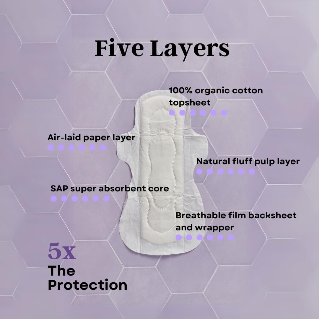 Besti 100% Organic Cotton Overnight Pads (10 Count)