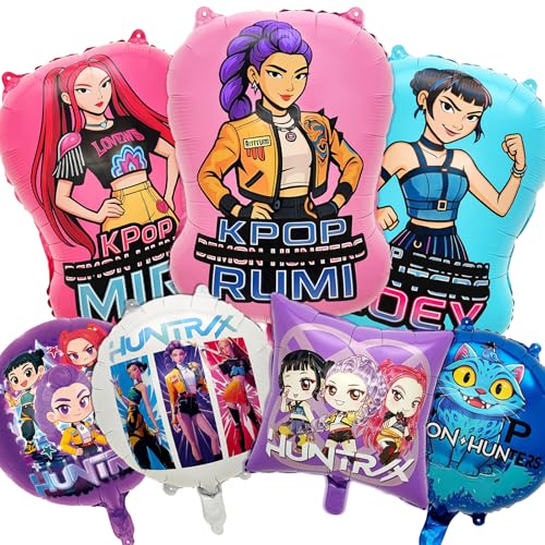 7PCS Girl Foil Balloons Female Character Singers Aluminum Foil Party Balloons for Party Decorations Supplies