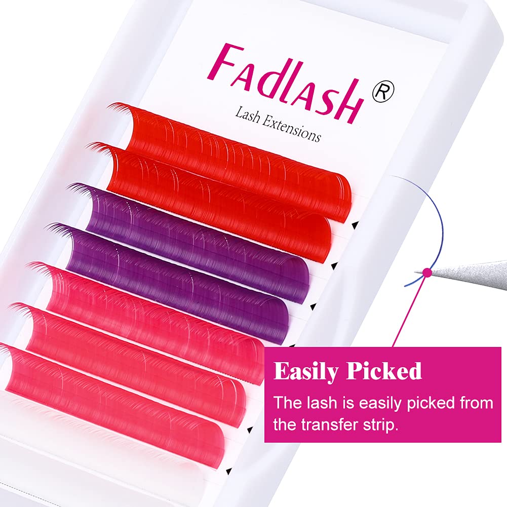 Lash Extension C Curl 0.15 Color Lashes Extension White Pink Red Blue Purple Eyelash Extension Lashes Silk Classic Lash Extensions Supplies (0.15-C, 14mm)