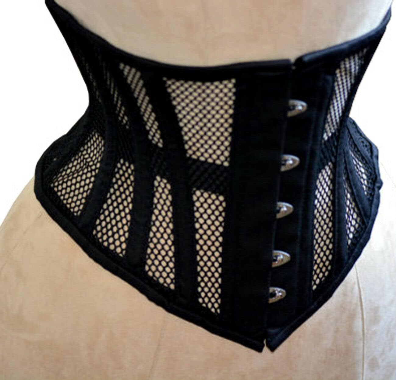 Naveed Corset sous la poitrine pour femme en maille filet avec laçage solide