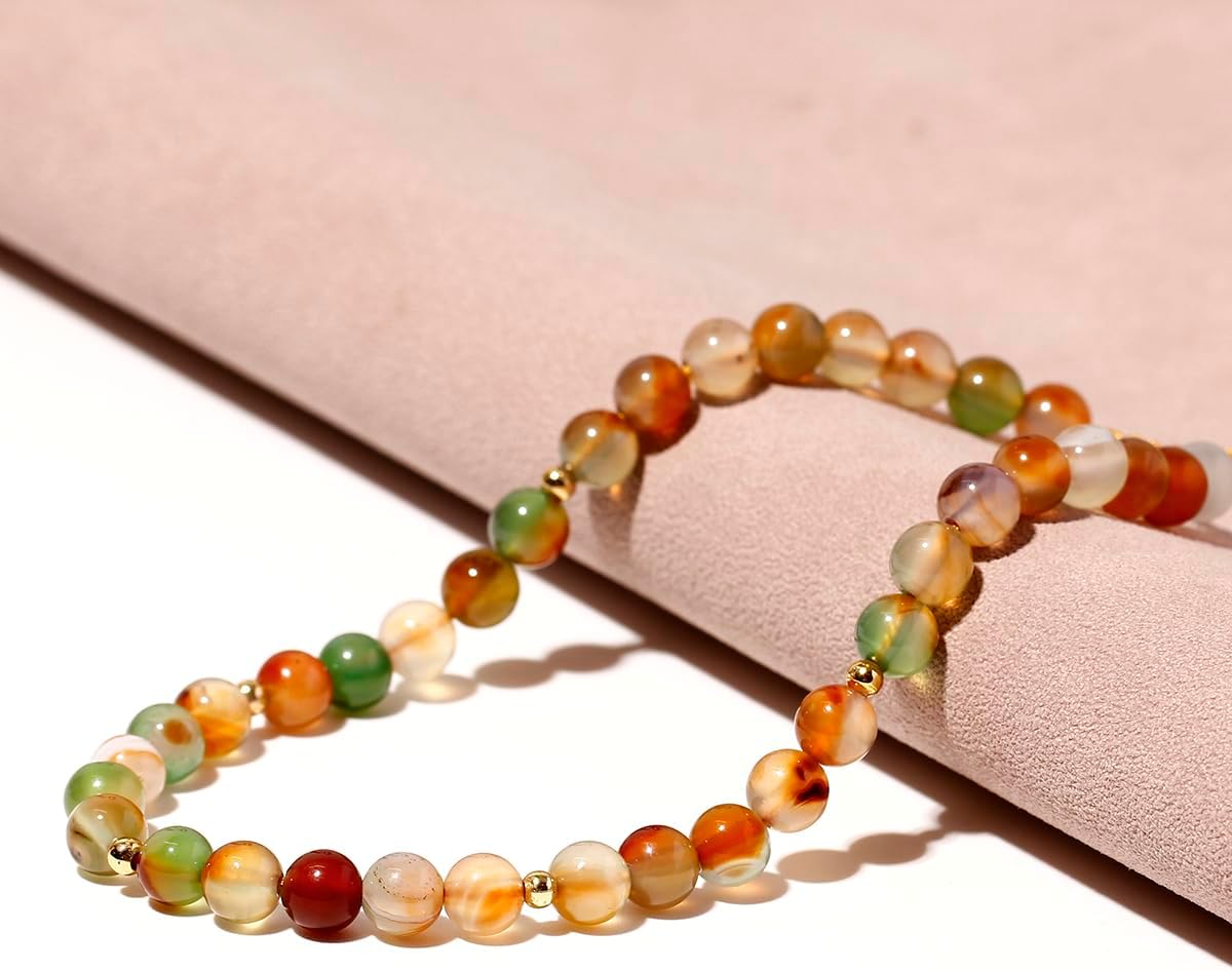 Jewever 6mm Reiki Semi-Precious Gemstones and Crystals Beaded Anklet Spiritual Energy Ankle Bracelets for Women - Image 3