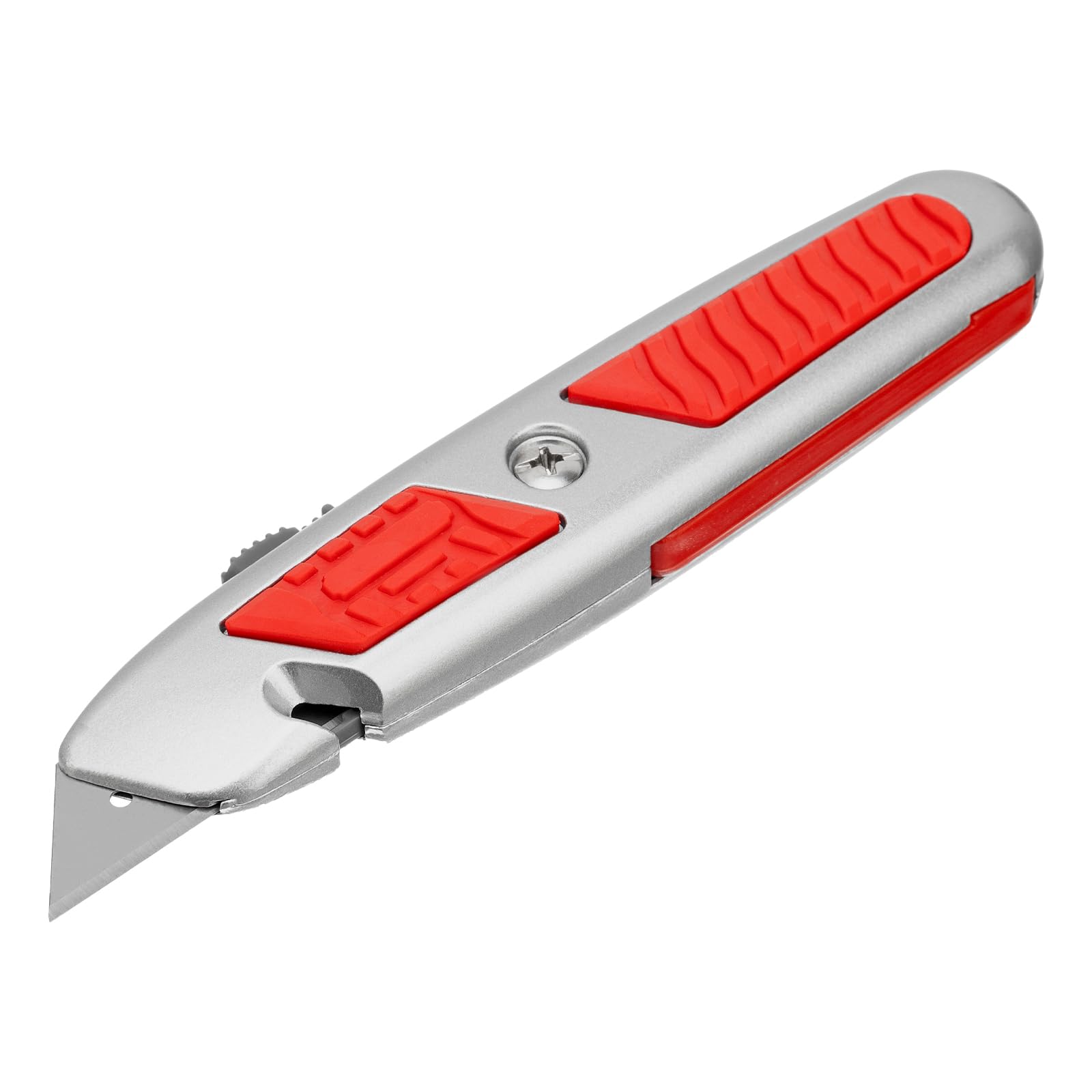 MTX Retractable Utility Knife 18mm – Trapezoidal Blade Cutter with Spare Blade Compartment & Metal Body