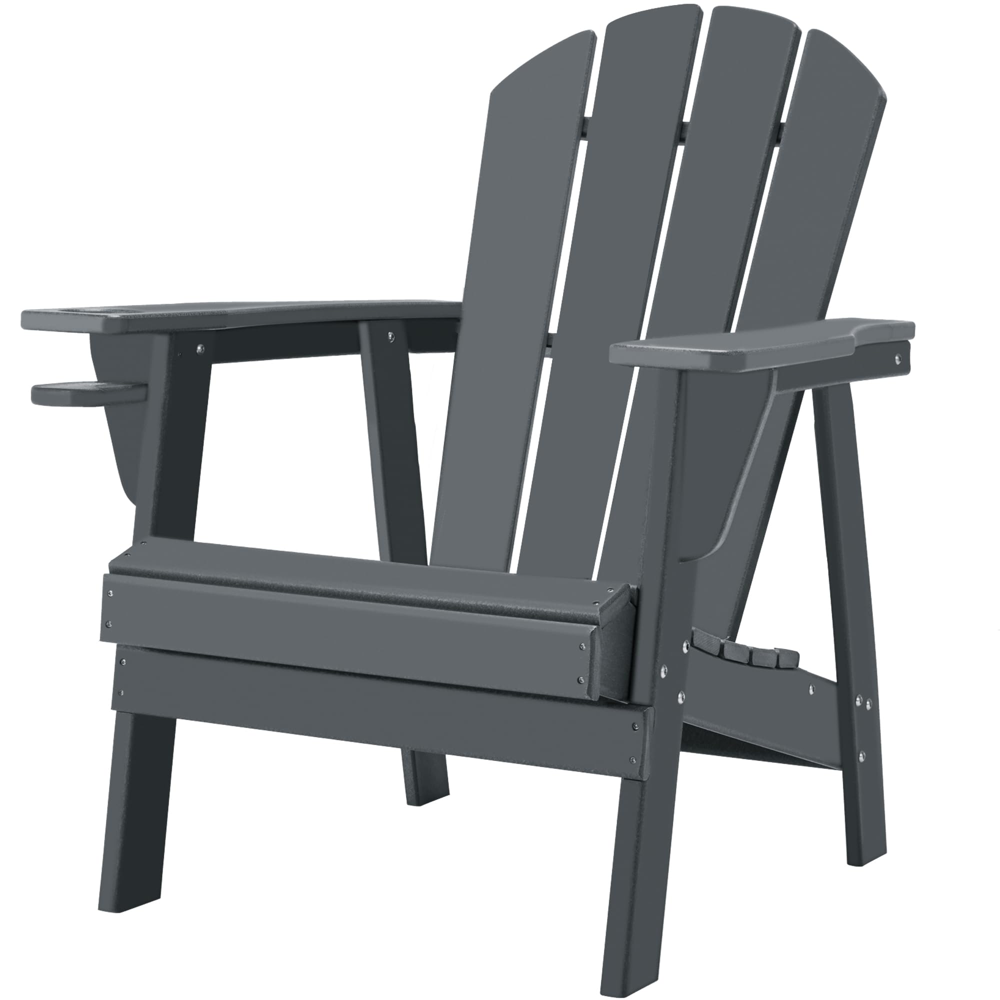 Photo 1 of ***USED - NO HARDWARE OR INSTRUCTIONS***
Adirondack Chairs, HDPE All-Weather Adirondack Chair, Fire Pit Chairs (1, Grey)