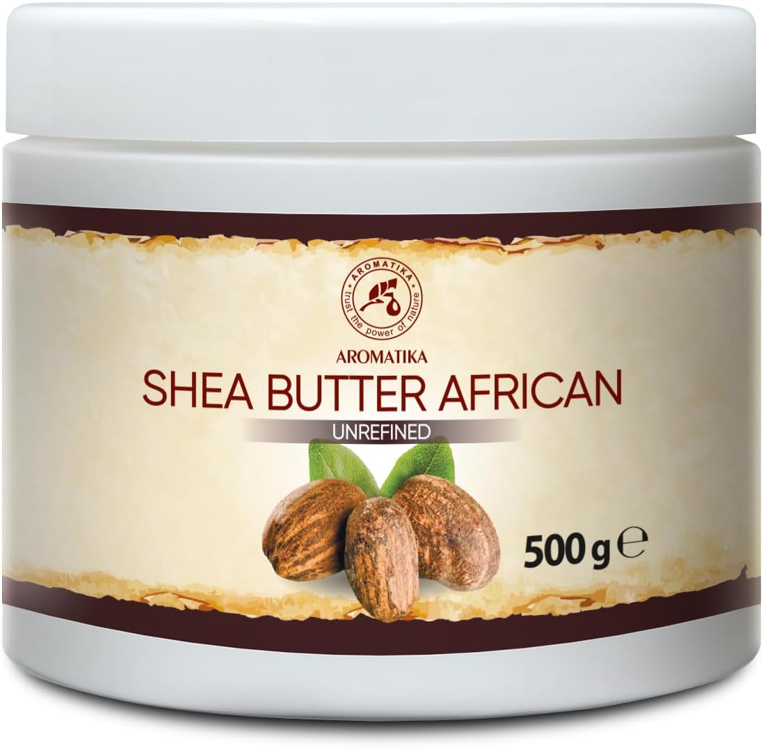 AROMATIKA Shea Butter 35 Oz - Unrefined & Cold Pressed - Africa - Ghana - 100% Pure & Natural Shea Butter Body Butter - Unrefined Raw - Intensive Care for The Face - Body - Hair