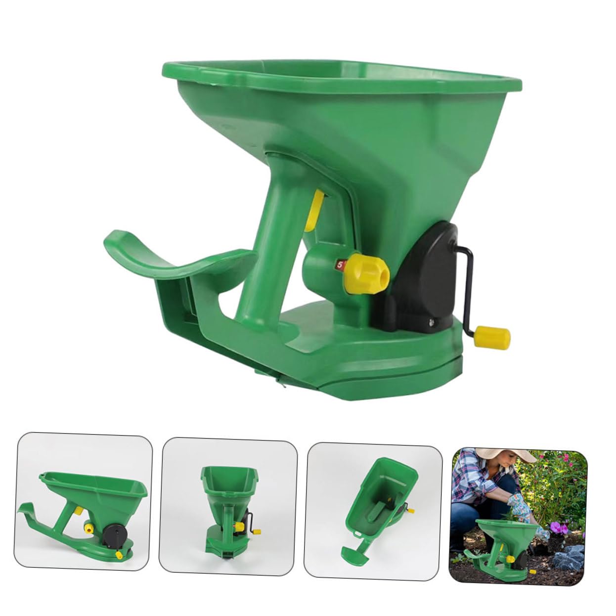 Semoir Manuel à Dispersion Portable pour Jardin et Semis Vert en Plastique