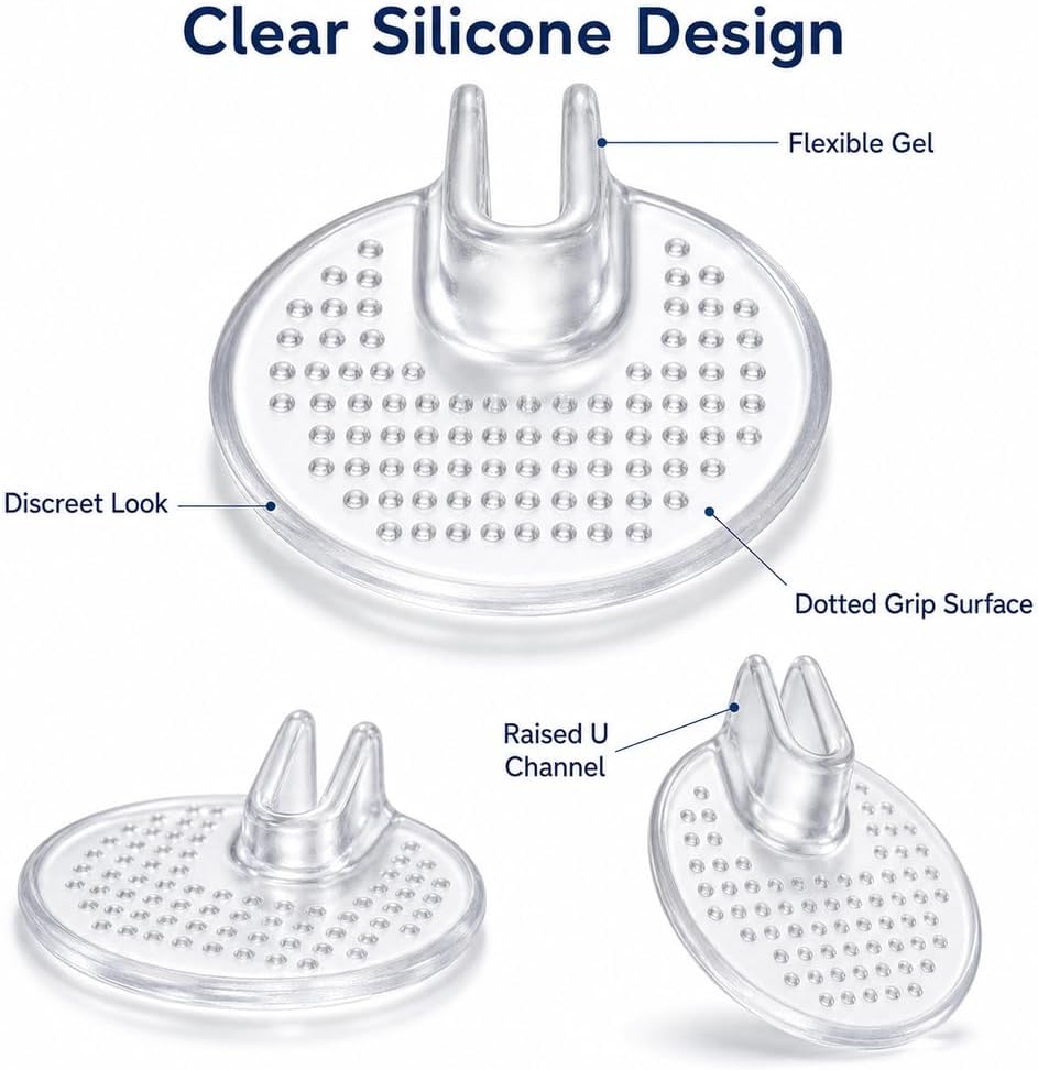 6 pcs Silicone Thong Sandal Toe Protectors, 3 Pairs Clear Flip Flop Gel Guards, Non Slip Cushion Between Toes for Sandals and Slippers