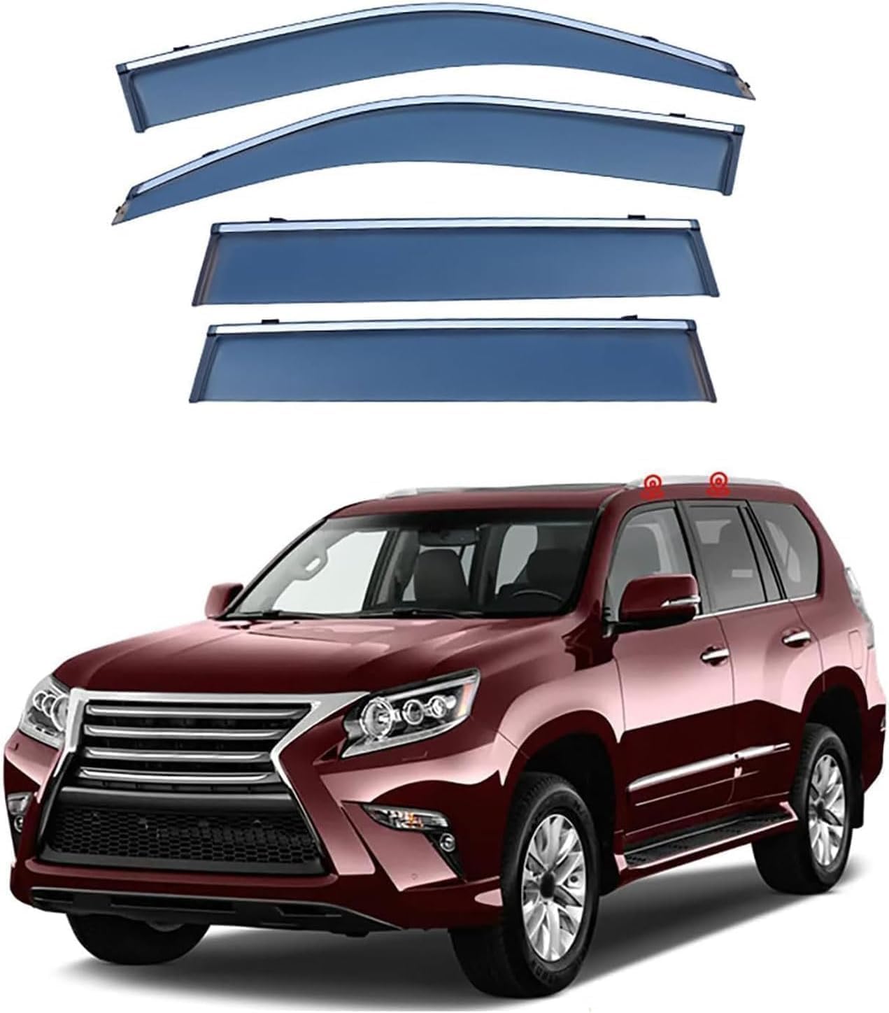 FENGJP Car Window Wind Deflectors for Lexus GX460 GX400 J150 2010-2020 2021 2022 2023, Window Wind Deflector Visor Rain Smoke Guards Automotive Accessories