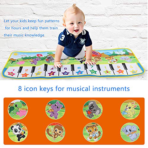 welltop Pianomat, Muziekspeelgoed 10-toets Muziek Tapijt Dansmat Draagbaar Vroeg Onderwijs Muzikaal Toetsenbord… - Image 3