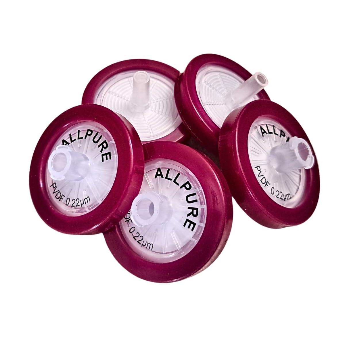 All pure Syringe Filter Hydrophobic PVDF Membrane Disc, 0.22 μm Porosity 25 mm Diameter, PP Housing, Non-Sterile Pack of 10-picture-14